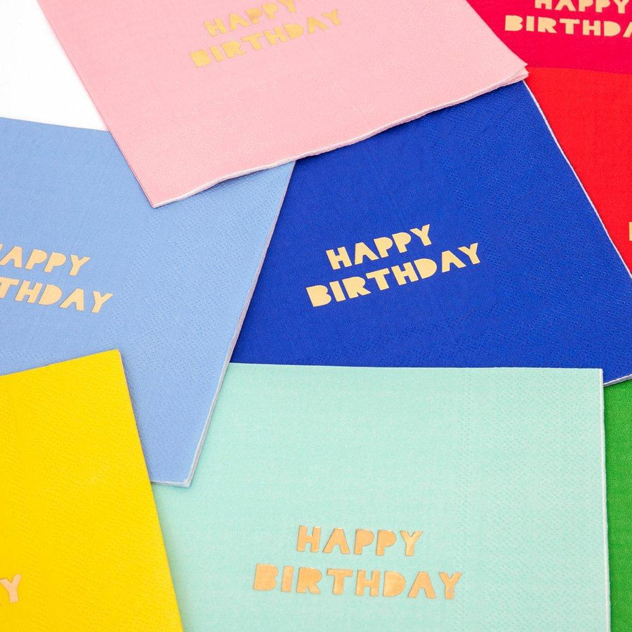 Happy Birthday Assorted Color Napkins