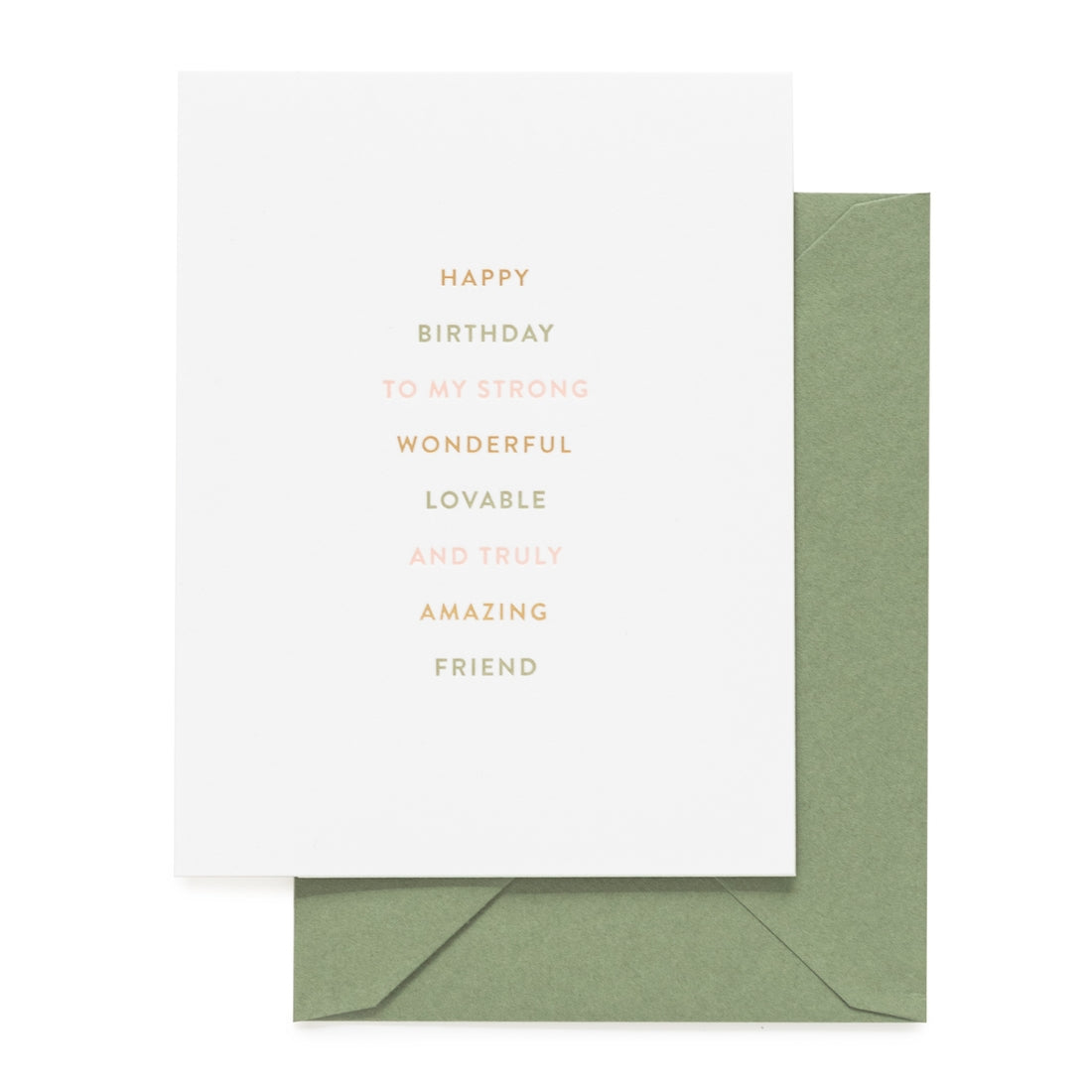 Happy Birthday to My Strong Wonderful Lovable and Truly Amazing Friend Card