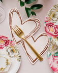 Heart Shaped Blush and Rose Gold Napkins