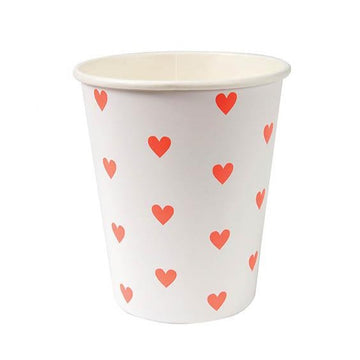 pink heart paper cups