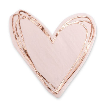 Heart Shaped Blush and Rose Gold Napkins