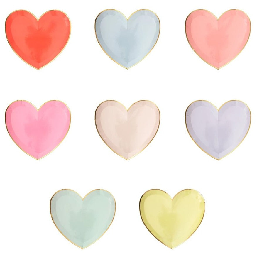 pastel heart plates