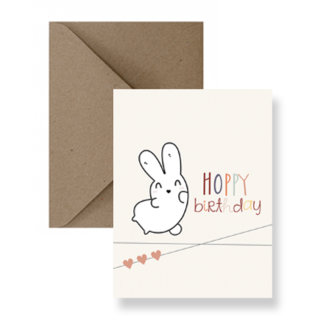 hoppy birthday bunny greeting card