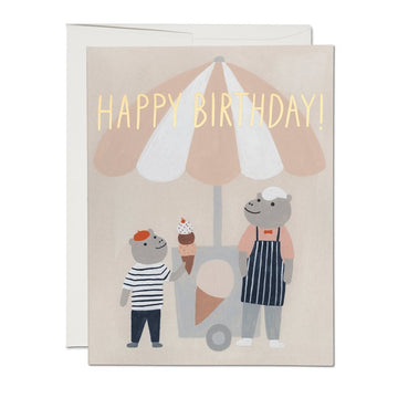 happy birthday ice cream hippos