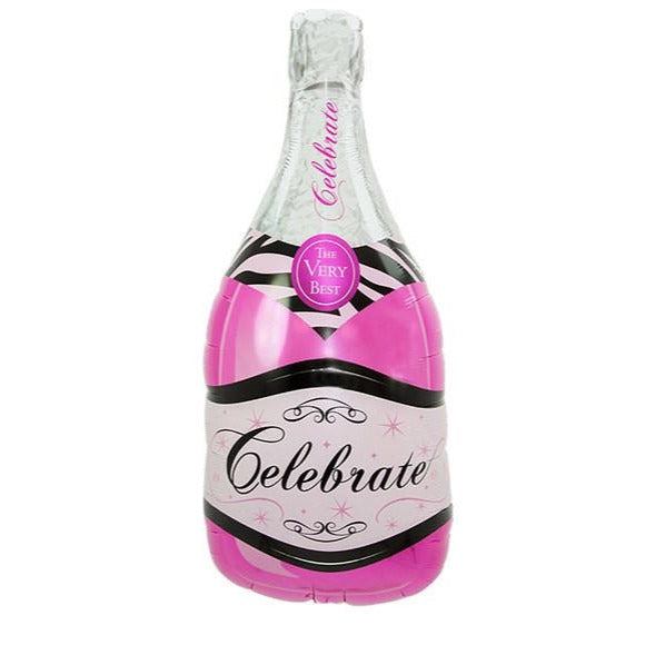 pink champagne bottle balloon
