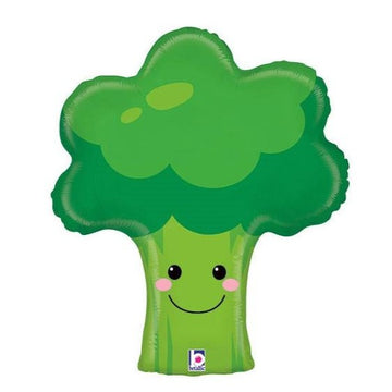 smiling green broccoli balloon