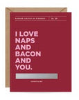 I Love Naps and Bacon and You Scratch-Off Card