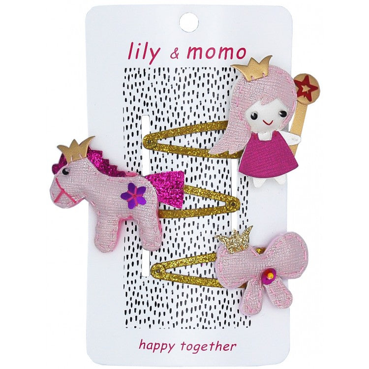 princess pony bow hair clips