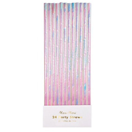iridescent paper straws