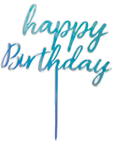 Iridescent Happy Birthday Cake Topper