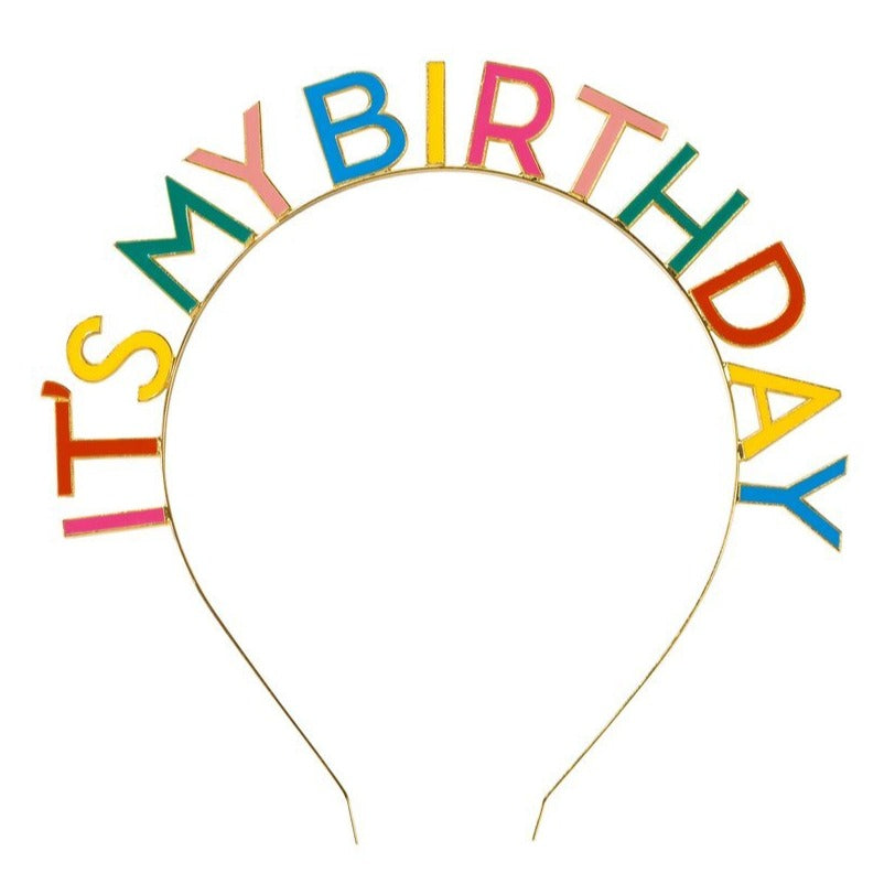 it's my birthday rainbow letter headband