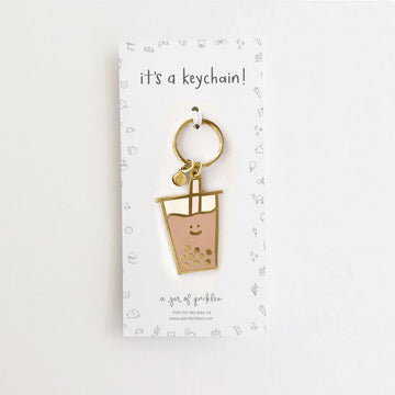 Boba Enamel Keychain