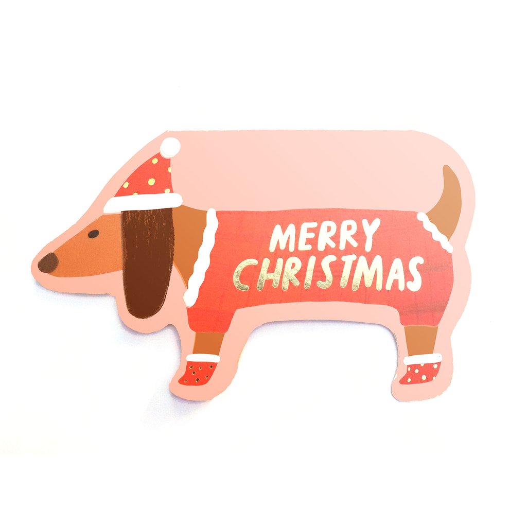 Merry Christmas Dachshund Card