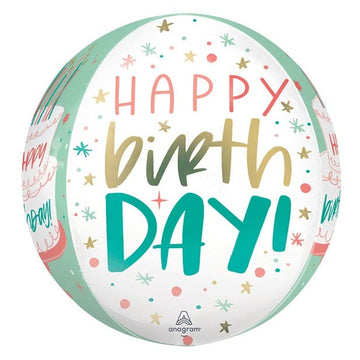 Mint & Coral Birthday Orb Balloon