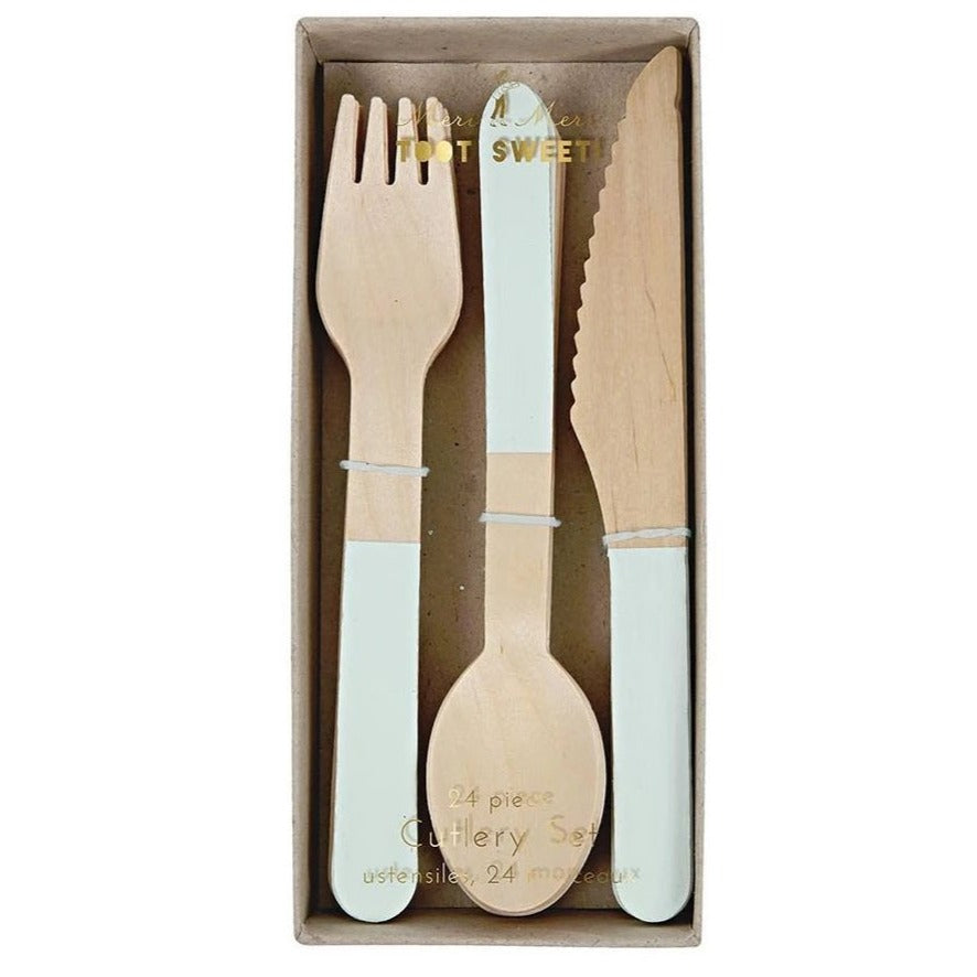 mint birch wood cutlery