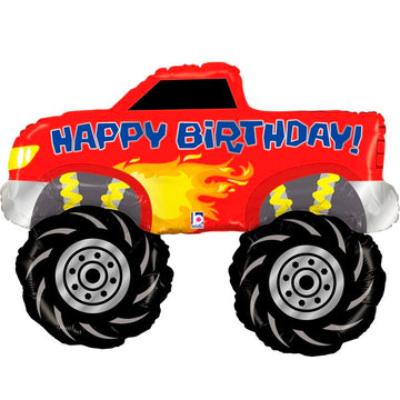 Monster Truck Happy Birthday Balloon