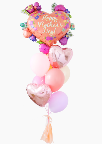 Mother's Day Coral Heart Balloongram