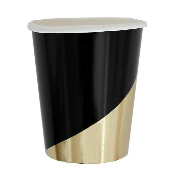 black and gold paper cup