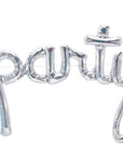 PARTY Holographic Silver Script Balloon