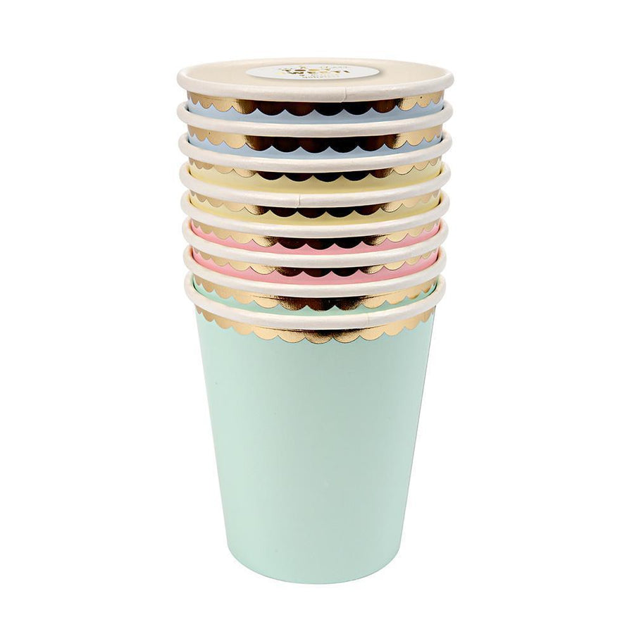 pastel rainbow paper cups