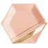 peach pink and gold paper plate