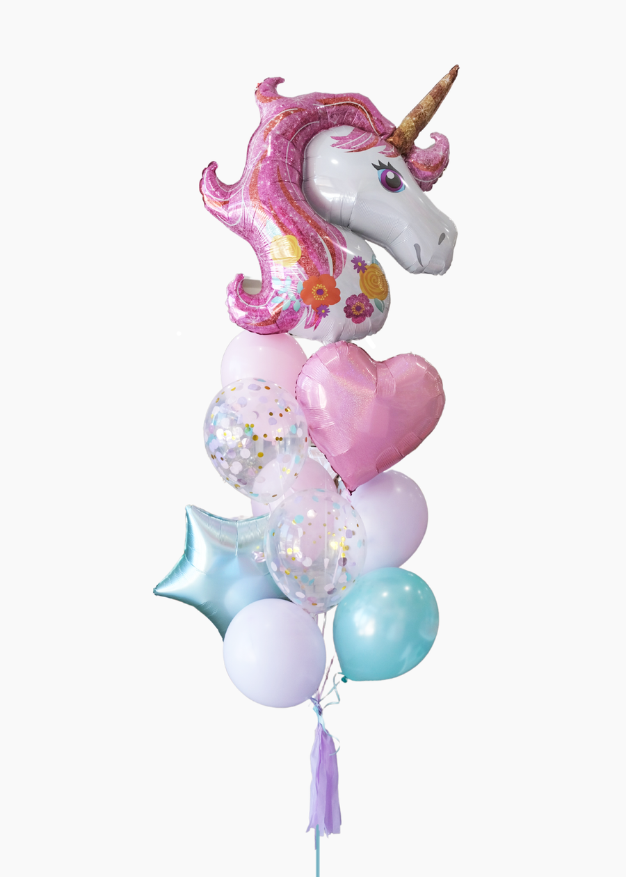 Pink Unicorn Birthday Balloongram