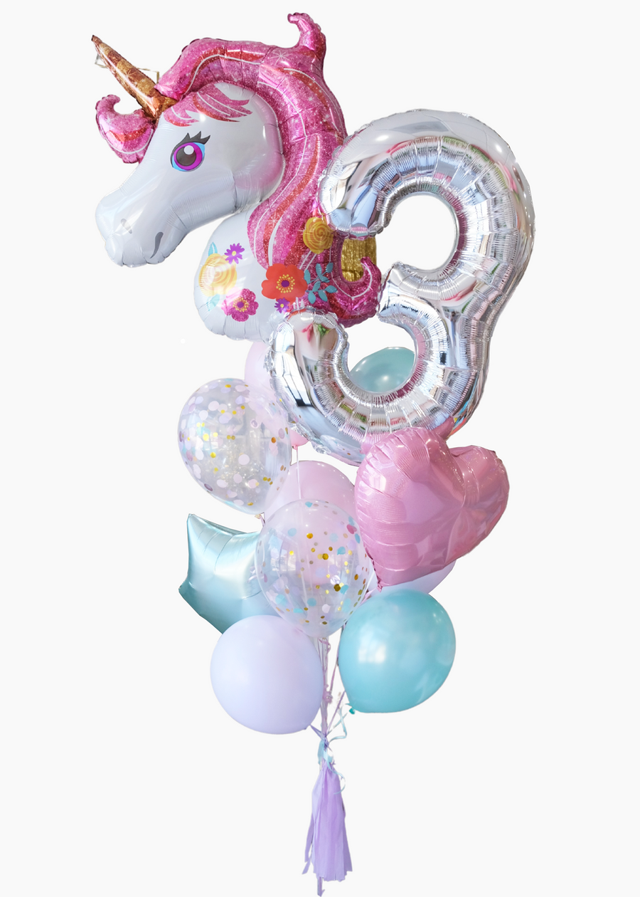 Pink Unicorn Birthday Balloongram