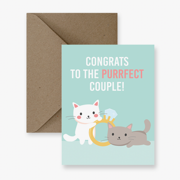 Congrats to the Purrfect Couple Wedding Card