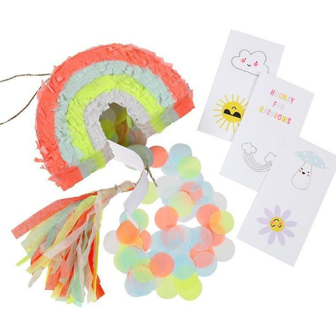 rainbow mini pinata confetti temporary tattoos