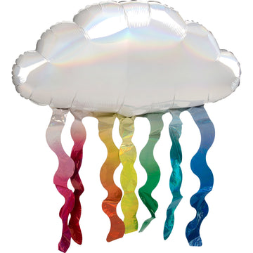 iridescent cloud balloon with rainbow squiggles