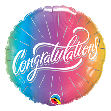 Congratulations Rainbow Ombre Small Balloon