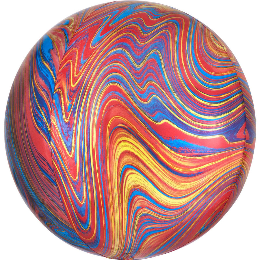 red blue gold marble orb balloon