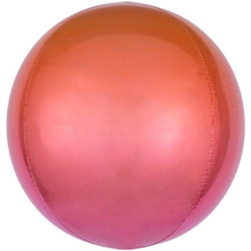 pink orange ombre round orb balloon