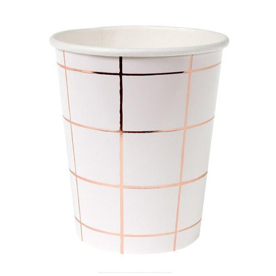 rose gold grid paper cup