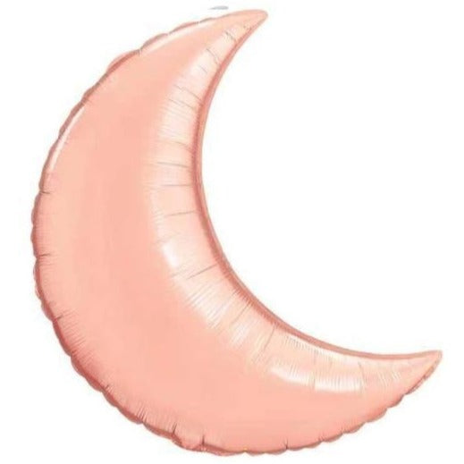 pink rose gold crescent moon balloon