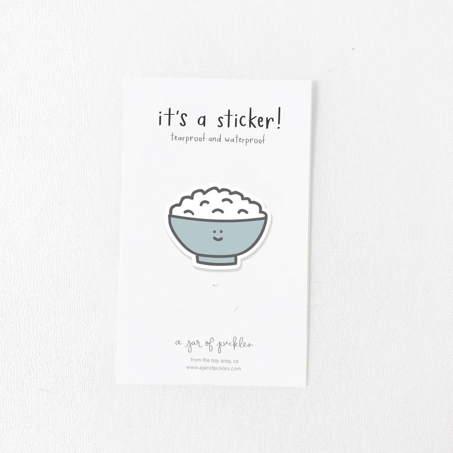 White Rice Sticker Boba Vinyl Sticker | Oh Shiny! Balloons & Party, Pasadena