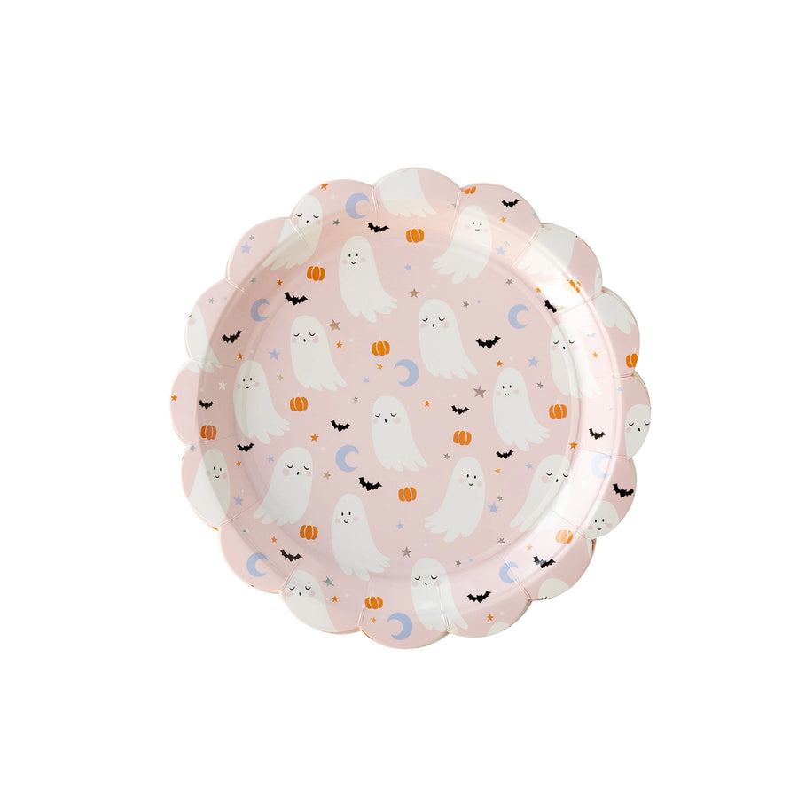 Pink Ghosts Scalloped Plate