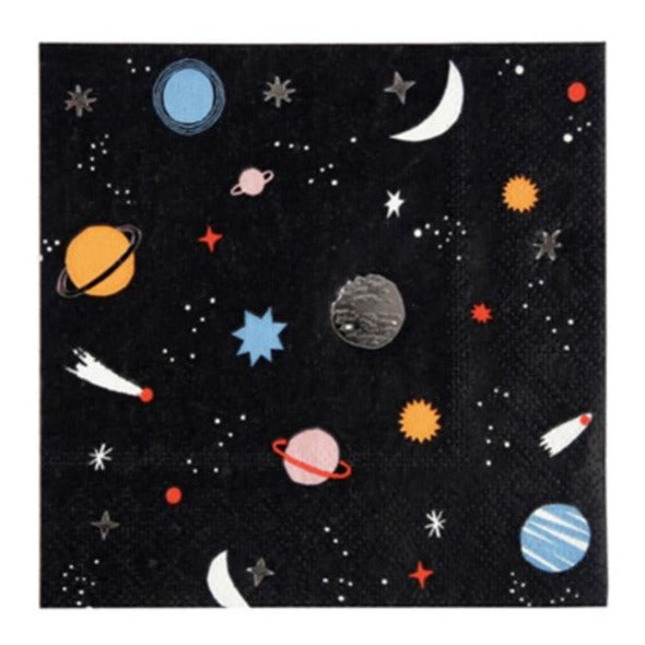 planets stars and space napkins