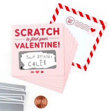 Pink Scratch-off Valentines 6pk Box Set