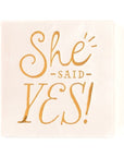 she said yes pink napkins
