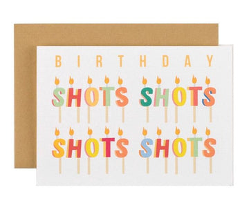 shots candle birthday greeting card