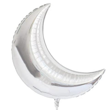 silver crescent moon balloon