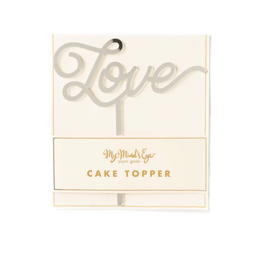 Silver Love Cake Topper
