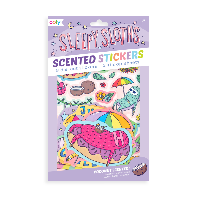 sleepy sloths scented stickers