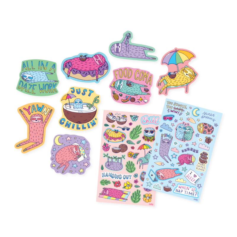 sleepy sloths scented stickers