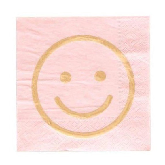 Happy Face Pink Napkins
