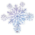 A holographic snowflake balloon with purple and blue hues, designed for winter-themed decorations.