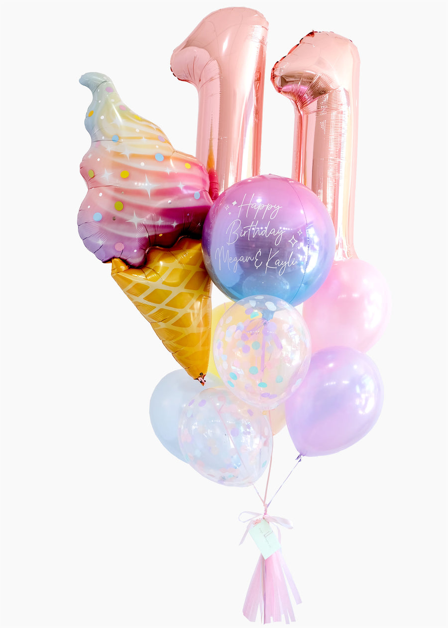 Birthday Ice Cream Swirl Balloongram