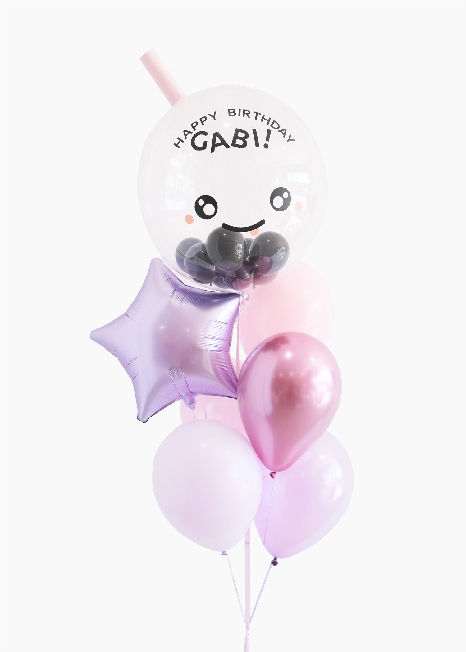 Boba Balloongram in Strawberry Milk Tea
