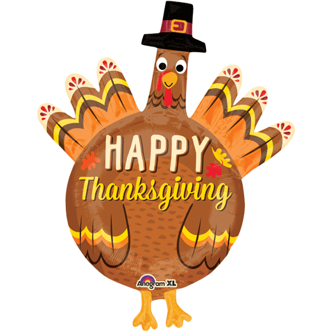 happy thanksgiving turkey pilgrim balloon